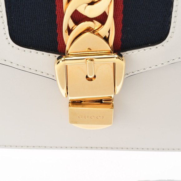 Gucci Sylvie Mini White Gold Hardware Leather Shoulder Bag - Picture 10 of 15